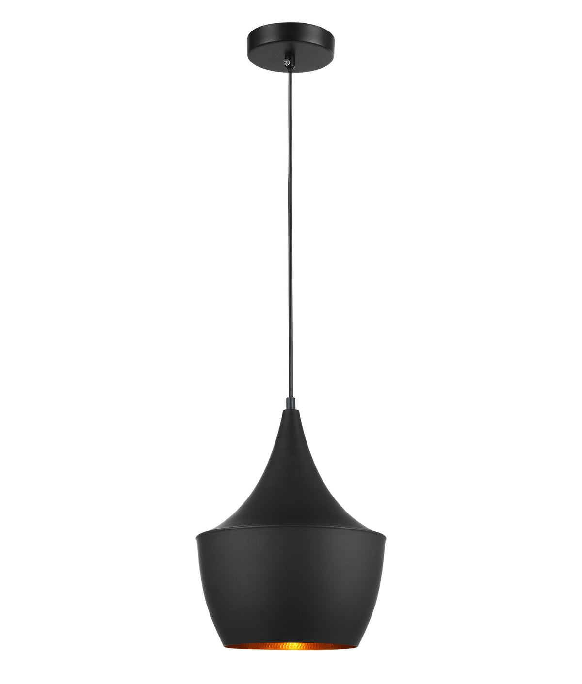 Caviar Black Angled Bell Shape Pendant Light