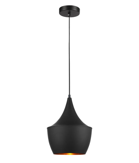 Caviar Black Angled Bell Shape Pendant Light