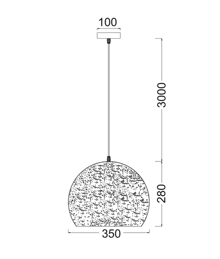 Celeste Bohemian Rustic Embossed Dome Shape Pendant Light