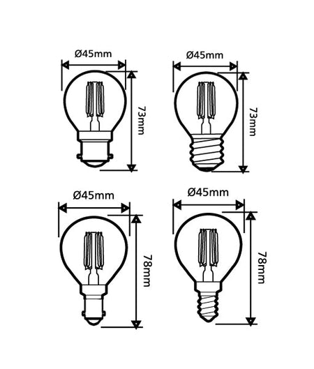 Fancy Round LED Filament Dimmable Globe (4W) - 2700K / BC (B22)