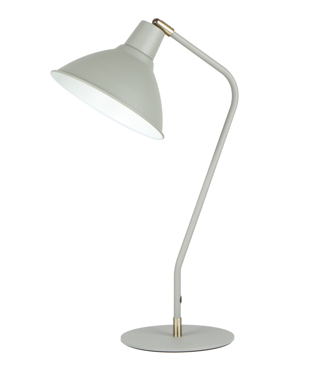 Collo Cone Shade with Antique Brass Highlight Table Lamp - Sand Grey