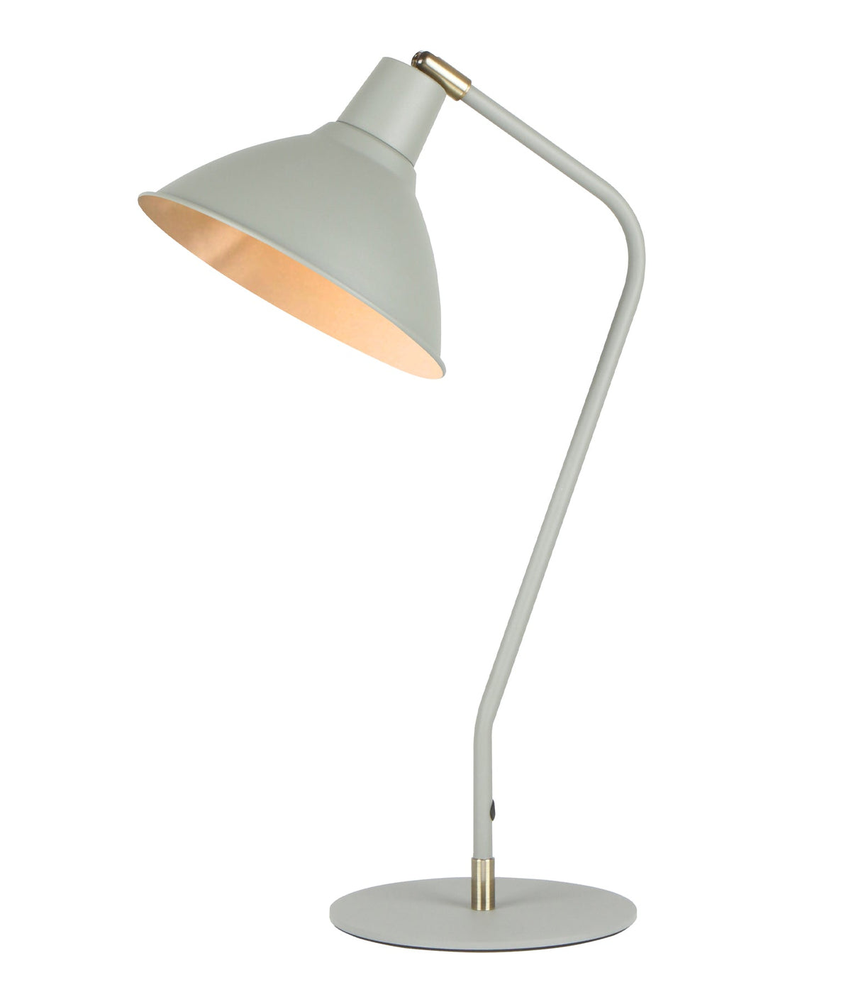 Collo Cone Shade with Antique Brass Highlight Table Lamp - Sand Grey