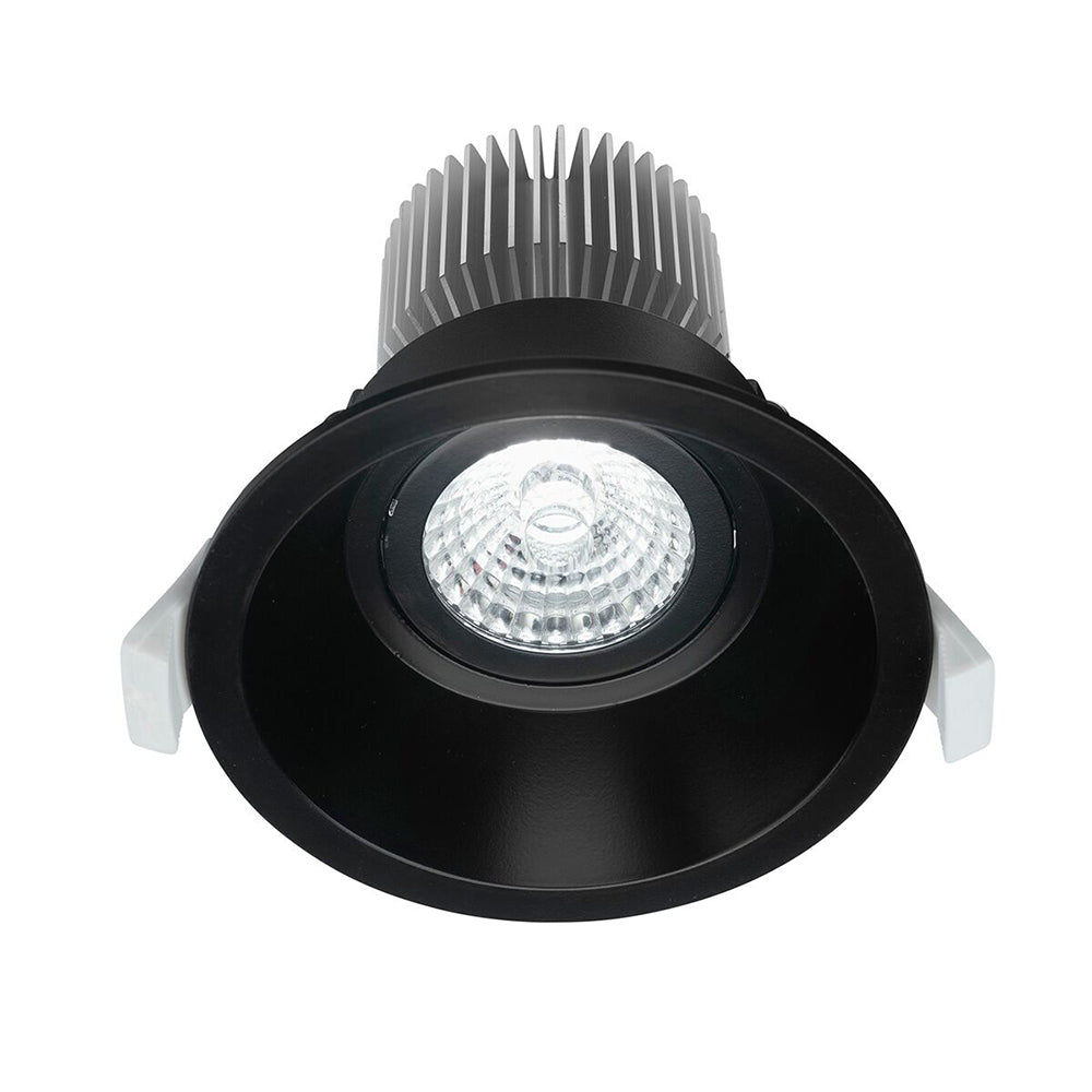 Deep 10W Dimmable Round LED Centre Tilt Downlight Black / Tri-Colour