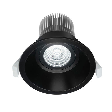 Deep 10W Dimmable Round LED Centre Tilt Downlight Black / Tri-Colour