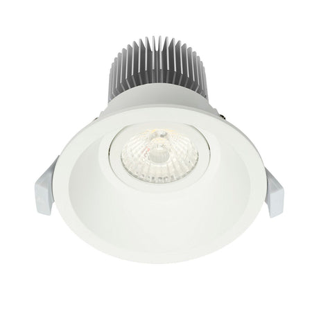 Deep 10W Dimmable Round LED Centre Tilt Downlight White / Tri-Colour