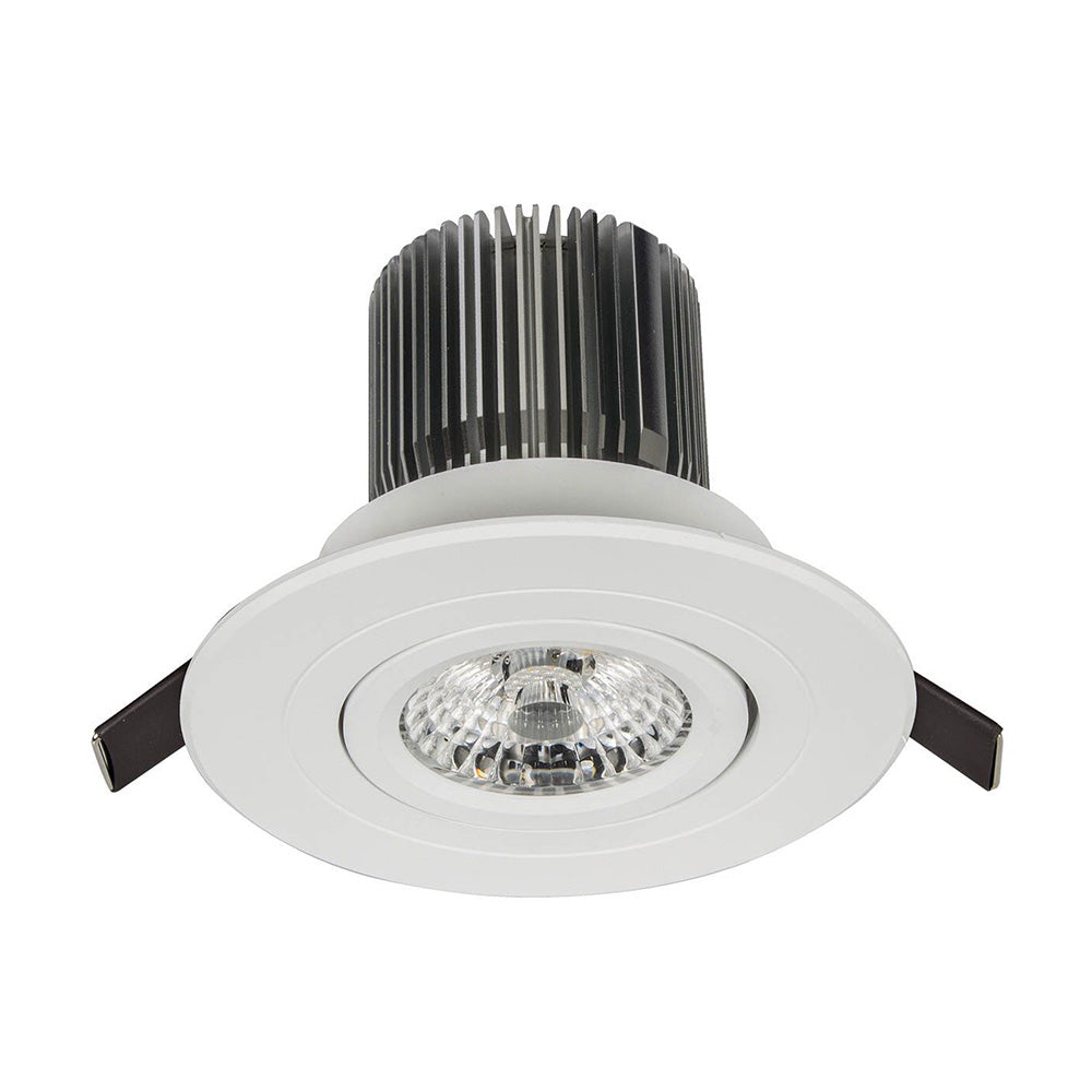 Round 10W Dimmable LED Centre Tilt Downlight White / Tri-Colour