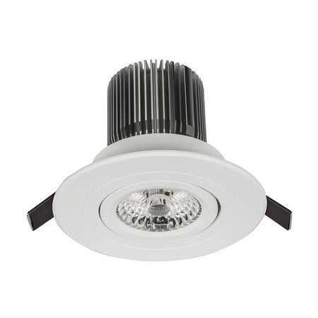 Round 10W Dimmable LED Centre Tilt Downlight White / Tri-Colour