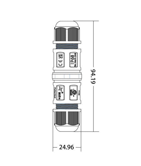 CONN005 Waterproof 2 Way Connector IP68