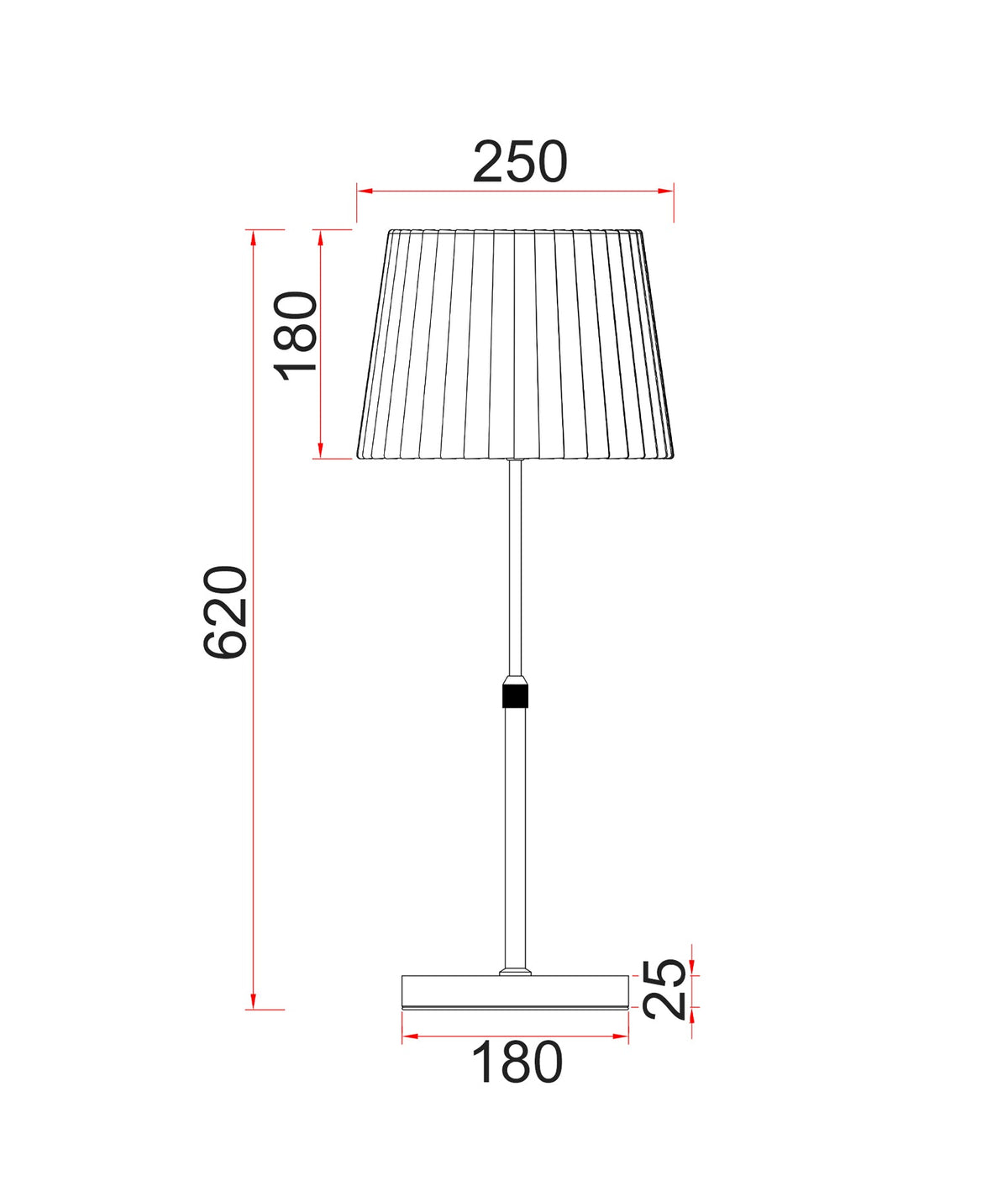 Crecer Interior Slanted Pleated Shade Height Adjustable Table Lamp - White Shade / Antique Brass Highlight