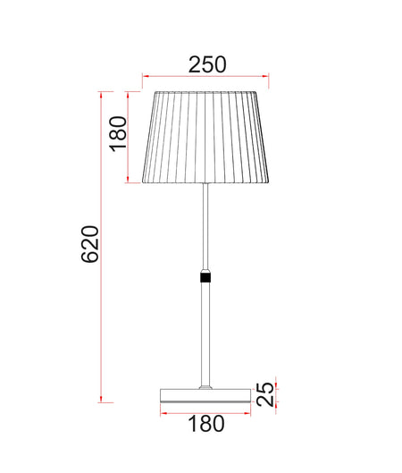 Crecer Interior Slanted Pleated Shade Height Adjustable Table Lamp - Black Shade / Antique Brass Highlight