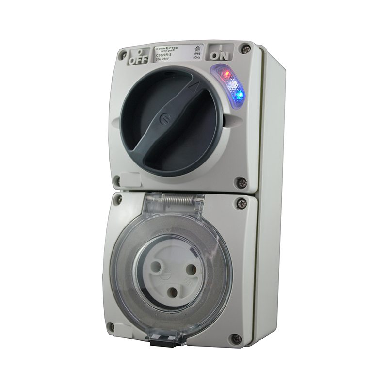 组合开关插座 3 圆针 20A 250V AC IP66