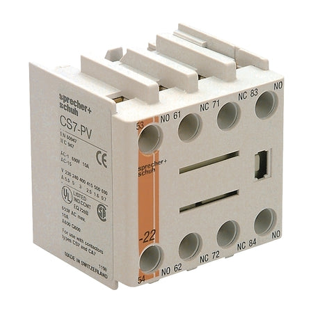 S&S CS7 Auxiliary Contact with 2NO Contacts and 2NC Contact Bifurcated Top Mount