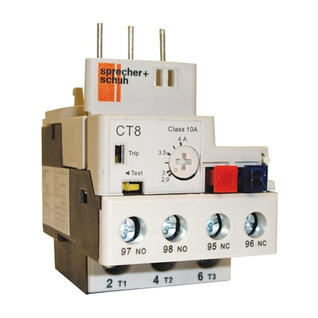 S&S CT8 Thermal Overload Relay 0.75 to 1A Direct Mount Manual or Auto Reset for CA8 9 and 12A