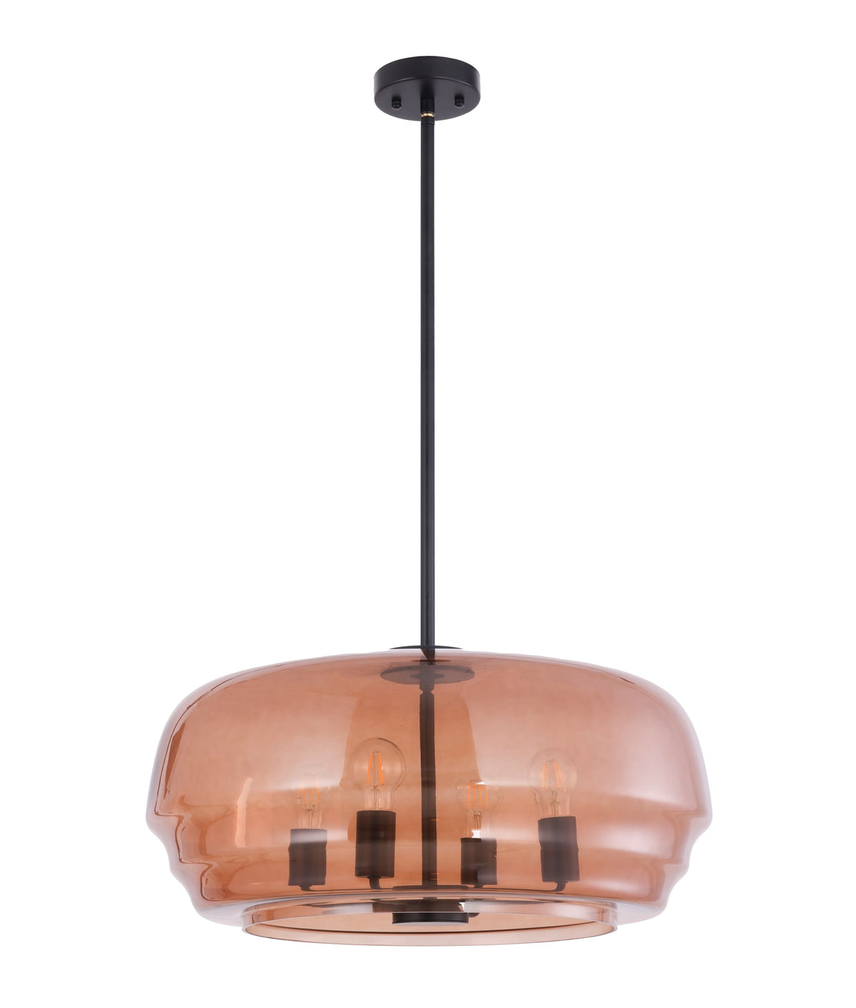 Cuad Interior Amber Flat Top Dome Glass Shade Pendant Light