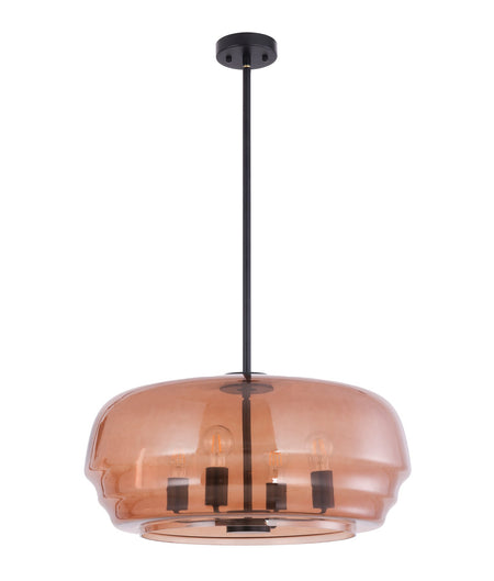 Cuad Interior Amber Flat Top Dome Glass Shade Pendant Light
