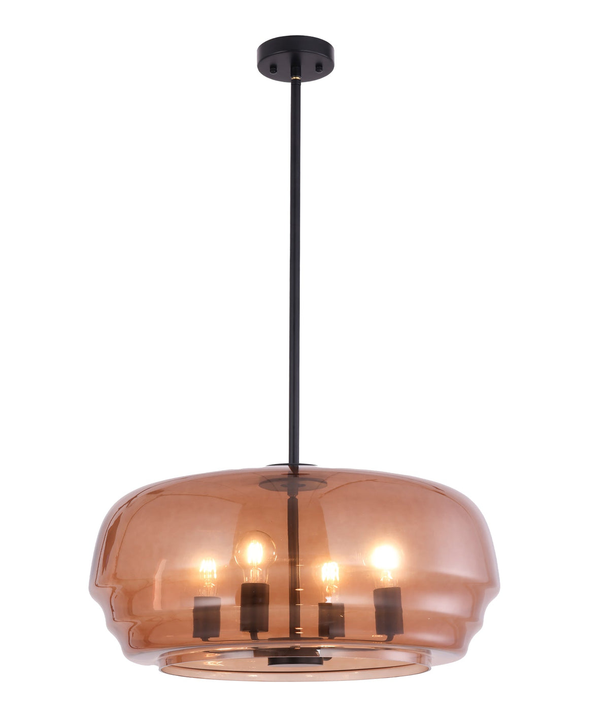 Cuad Interior Amber Flat Top Dome Glass Shade Pendant Light