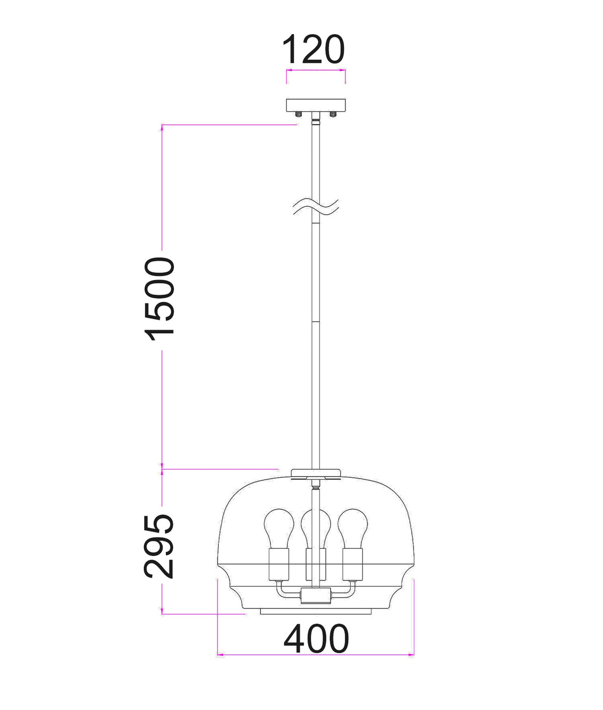 Cuad Interior Clear Wine Glass Shape Glass Shade Pendant Light