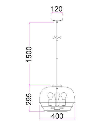 Cuad Interior Clear Wine Glass Shape Glass Shade Pendant Light