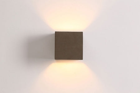 Cube 3.5W LED Up/Down Exterior Wall Light Cement / Warm White