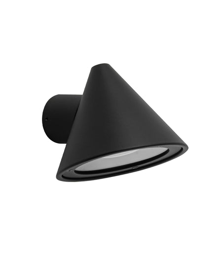Cuchara Exterior Cone Surface Mounted Wall Light IP65 / IP44 - Black Aluminium