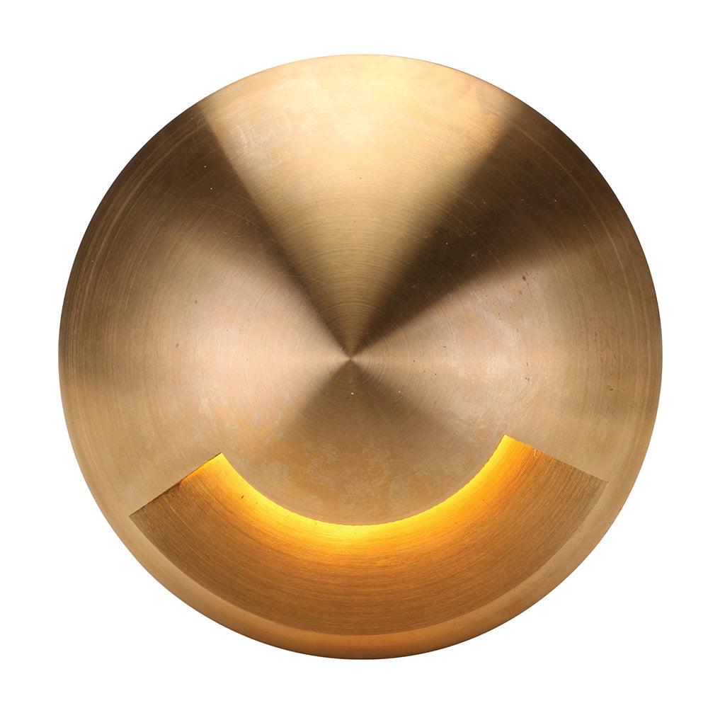 Deka 3 Watt 12V Round One-Way LED Deck/Inground Light Brass / White