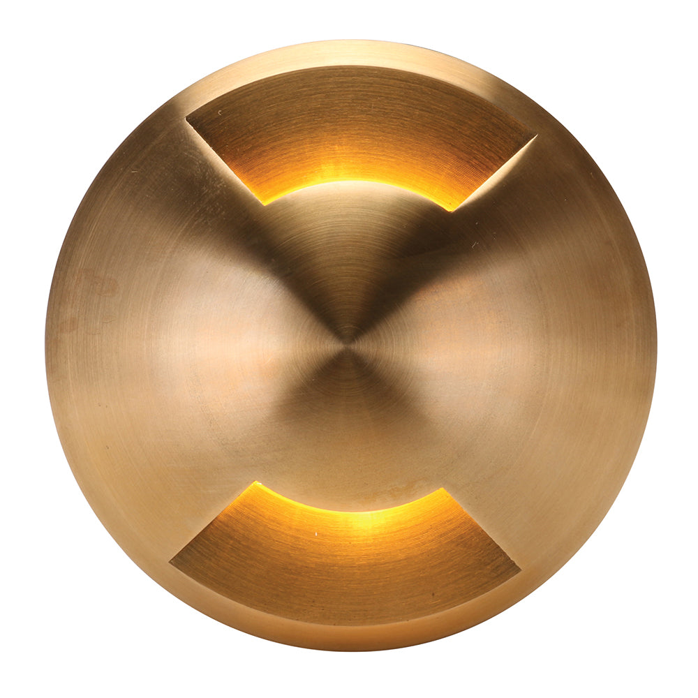 Deka 3 Watt 12V Round Two-Way LED Deck/Inground Light Brass / White
