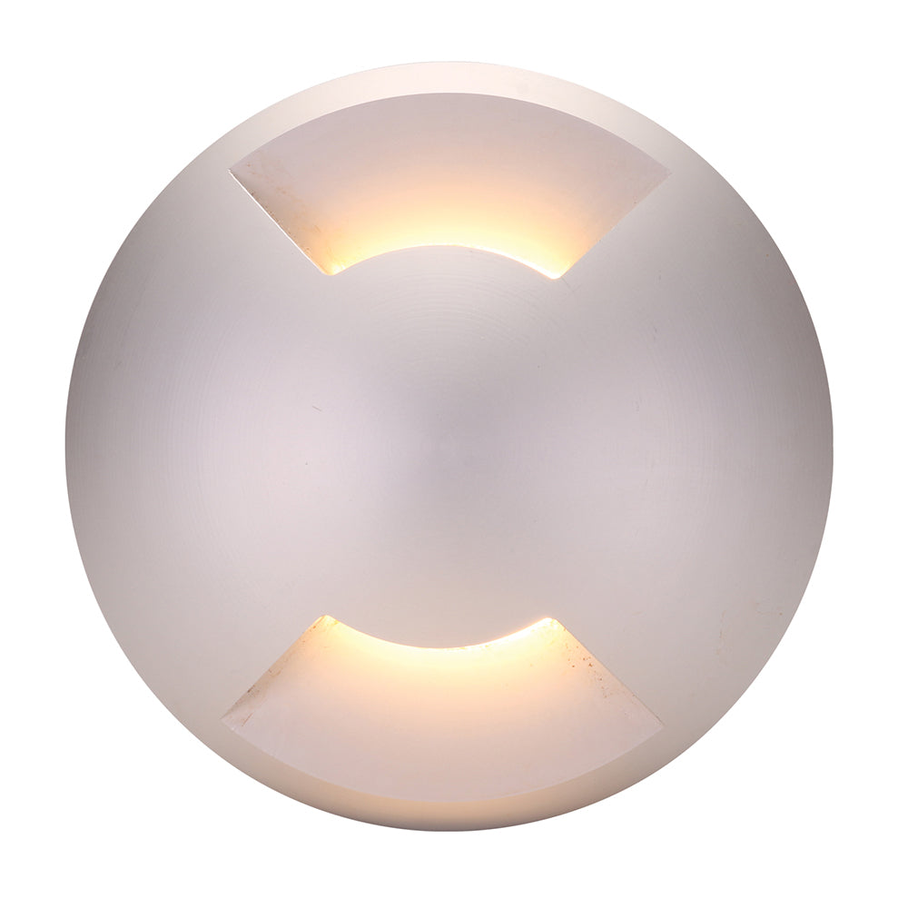 Deka 3 Watt 12V Round Two-Way LED Deck/Inground Light Anodised Aluminium / White