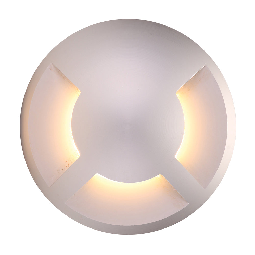 Deka 3 Watt 12V Round Three-Way LED Deck/Inground Light Anodised Aluminium / White