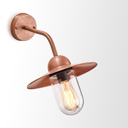 Industrial Outdoor Wall Light Aged Copper IP54