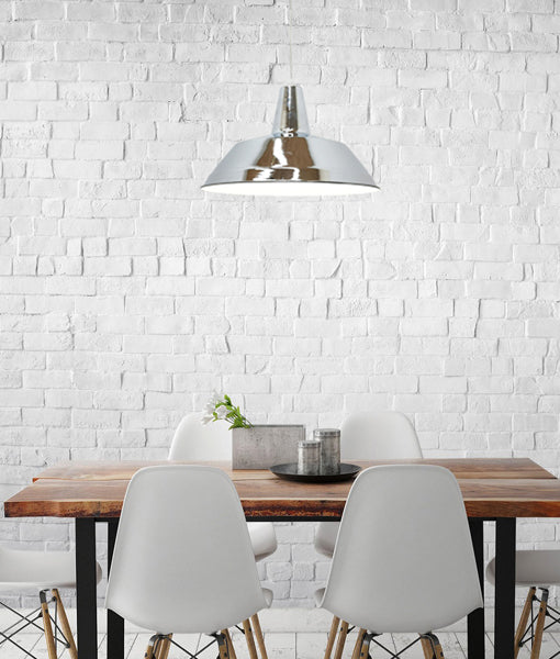 Divo Industrial Retro Dome Chrome Pendant Light