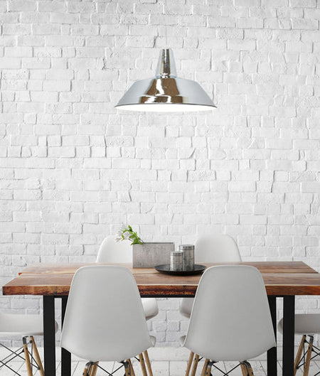 Divo Industrial Retro Dome Chrome Pendant Light