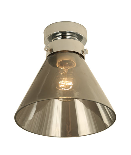 D.I.Y. Batten Fix Ceiling Light - Small Cone Shape Fixture - Smokey Black Glass & Chrome Batten