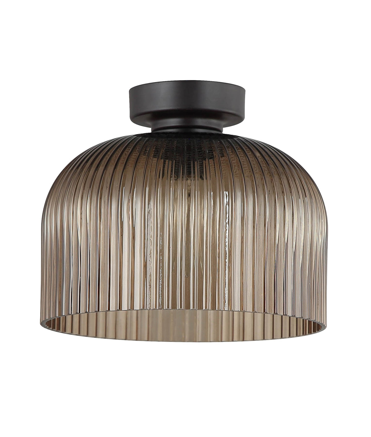 Diyvintaj D.I.Y. Dome Ribbed Glass Batten Fix Ceiling Light - Amber