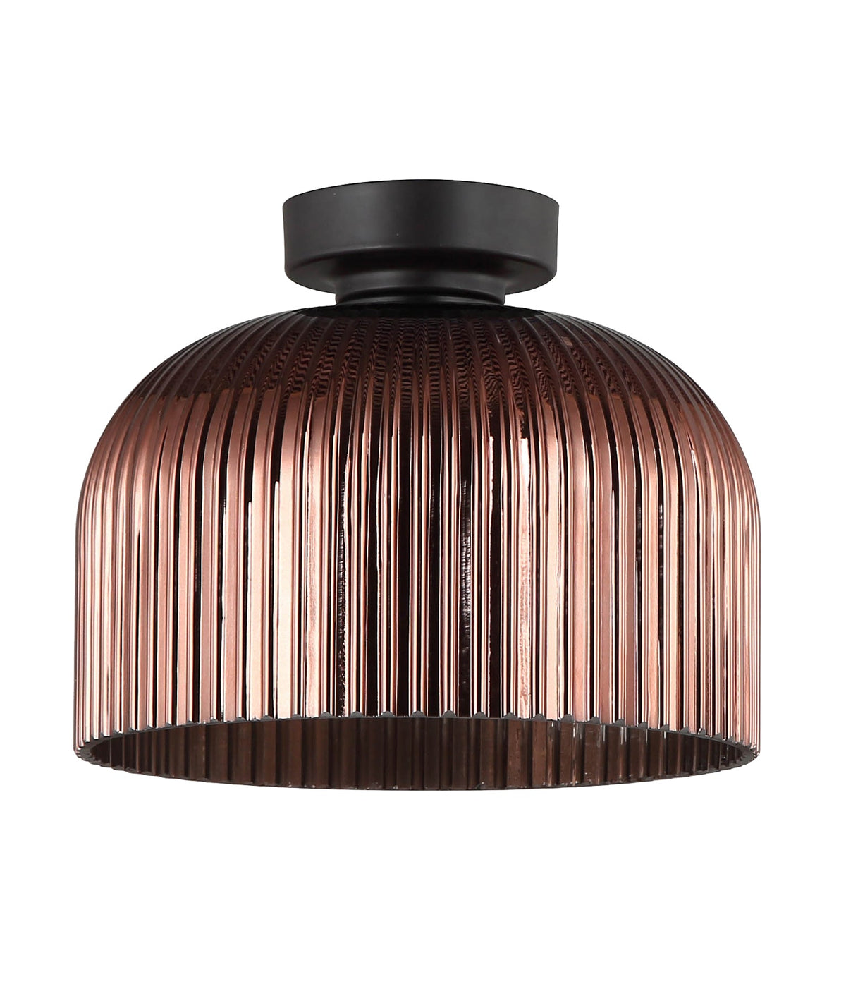 Diyvintaj D.I.Y. Dome Ribbed Glass Batten Fix Ceiling Light - Copper