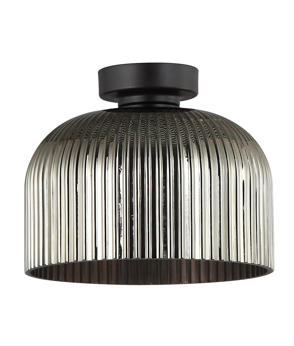Diyvintaj D.I.Y. Dome Ribbed Glass Batten Fix Ceiling Light - Chrome