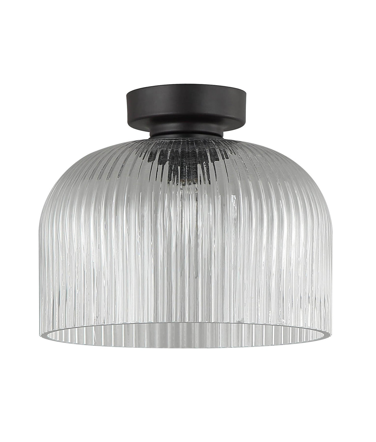 Diyvintaj D.I.Y. Dome Ribbed Glass Batten Fix Ceiling Light - Clear