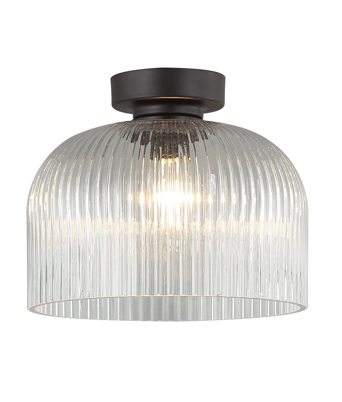 Diyvintaj D.I.Y. Dome Ribbed Glass Batten Fix Ceiling Light - Clear