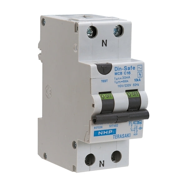 NHP DIN-T Residual Current Device Short Body w/ Overcurrent 10kA 40A 1Pole and N C Curve 30mA Type A***EMAIL/TEXT FOR PRICING***