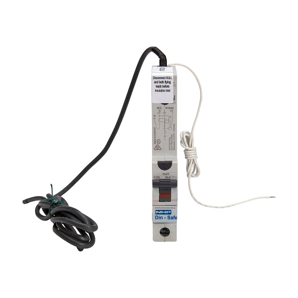 NHP DIN-T Residual Current Device Long Body with Overcurrent 6kA 6A 1Pole and N C Curve 30mA Type A***EMAIL/TEXT FOR PRICING***