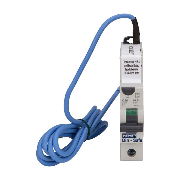 NHP DIN-T Residual Current Device Short Body w/ Overcurrent 6kA 6A 1Pole and N C Curve 30mA Type A***EMAIL/TEXT FOR PRICING***