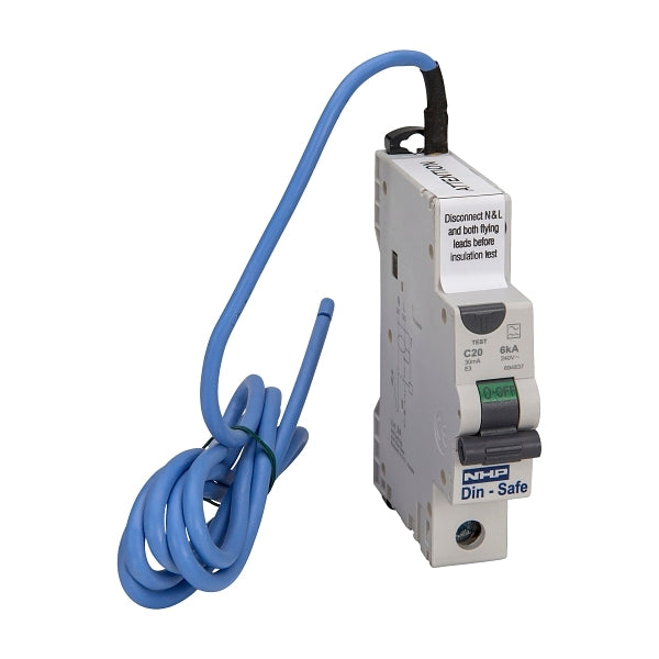 NHP DIN-T Residual Current Device Short Body w/ Overcurrent 6kA 16A 1Pole and N C Curve 10mA Type A***EMAIL/TEXT FOR PRICING***