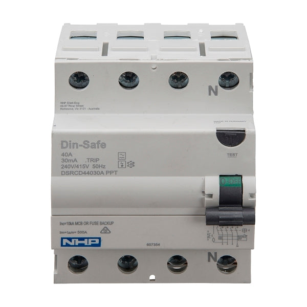 NHP DIN-T Residual Current Circuit Breaker RCCB 3Pole and Neutral 80A 100mA Type A***EMAIL/TEXT FOR PRICING***