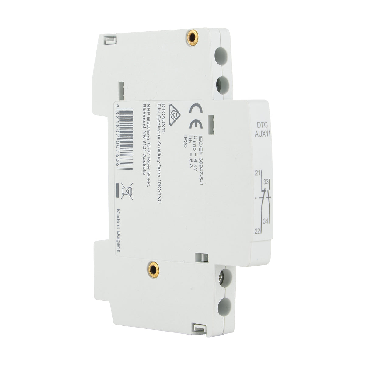 DTCAUX11 Din Contactor Auxiliary