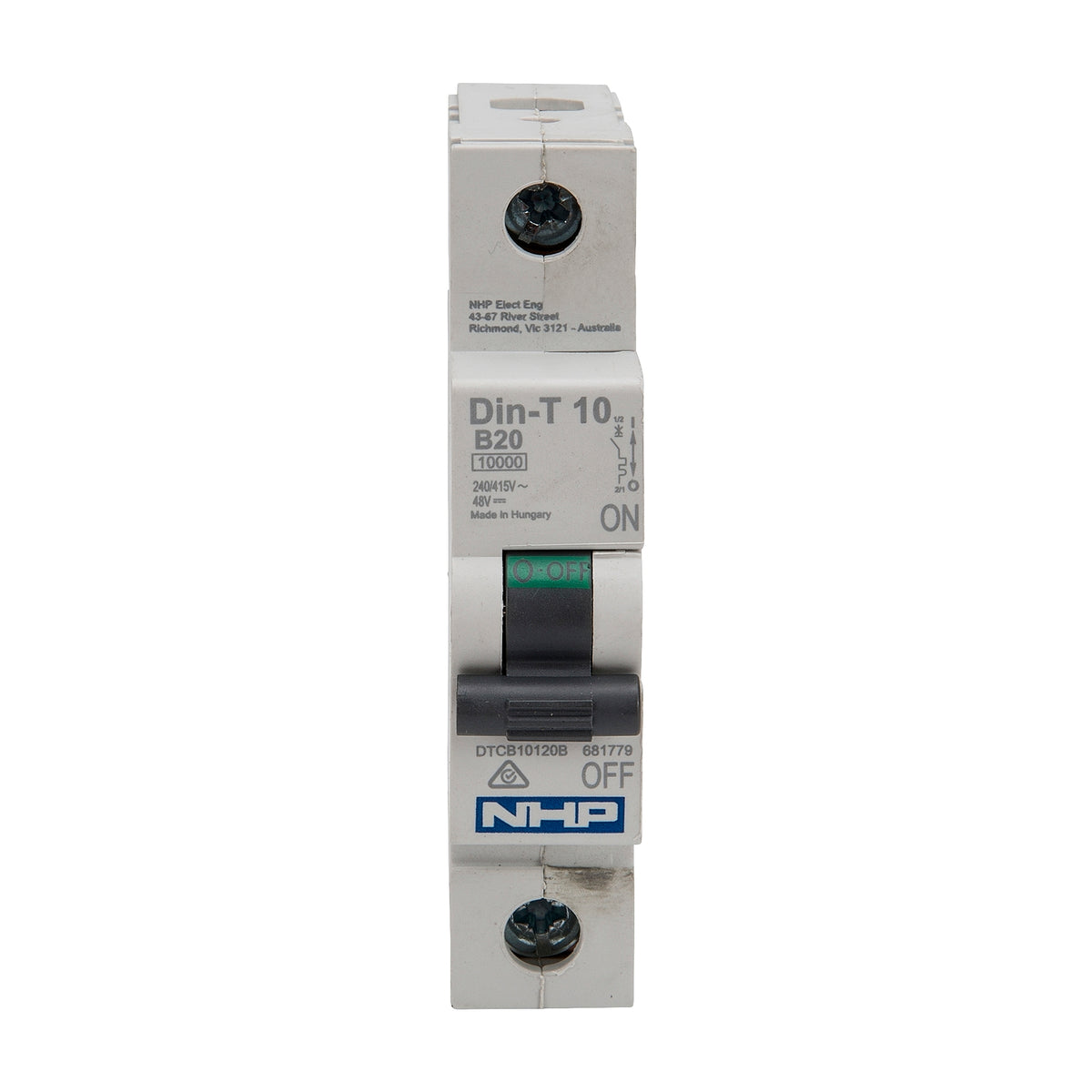 DTCB10102B MCB 10kA 1P B Curve