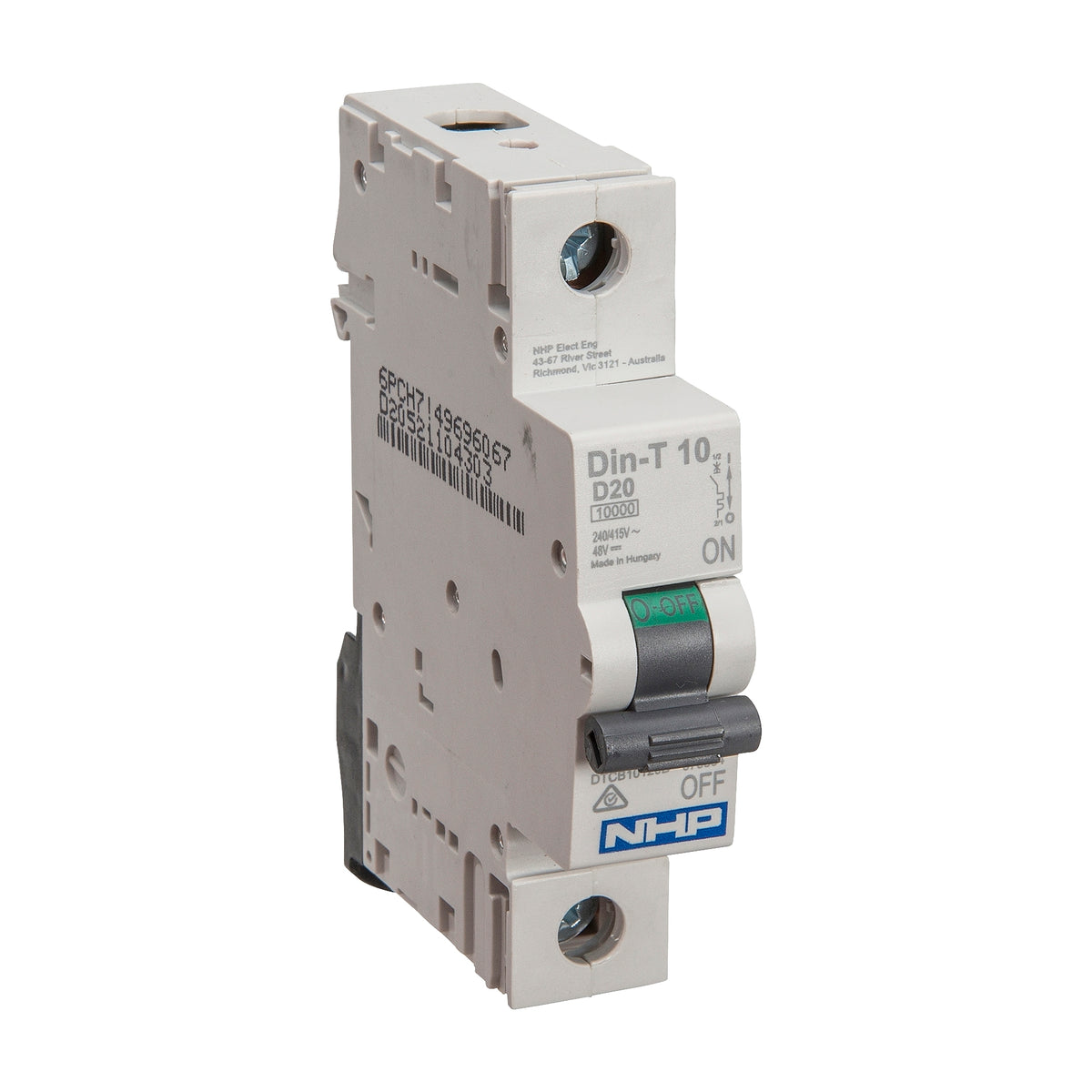 DTCB10150D MCB 10kA 1P D Curve