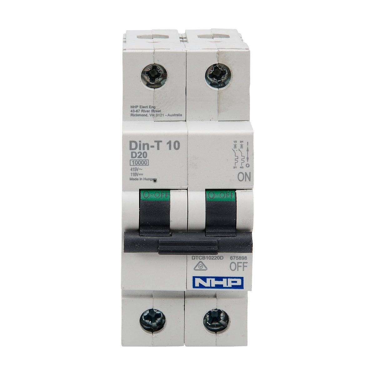 DTCB10225D MCB 10kA 2P D Curve