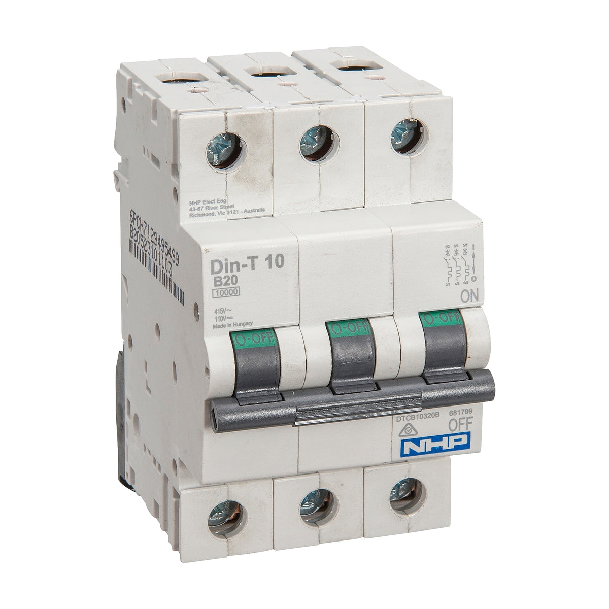 DTCB10340B MCB 10kA 3P B Curve