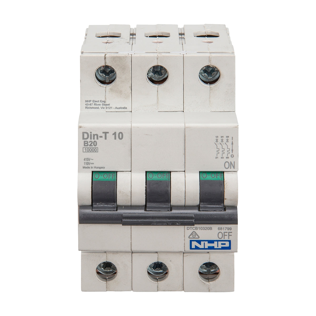 DTCB10363B MCB 10kA 3P B Curve