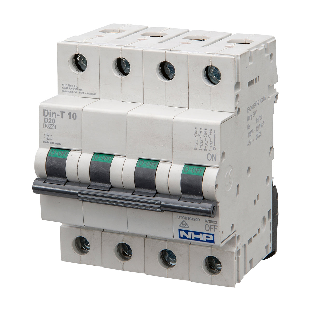 DTCB10440D MCB 10kA 4P D Curve