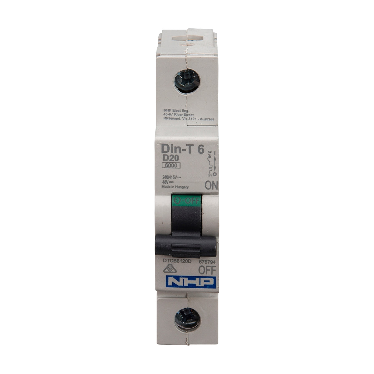 DTCB6102D MCB 6kA 1P D Curve